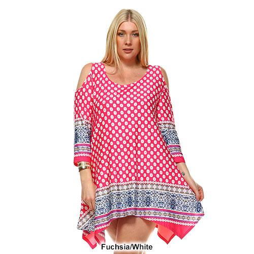 Plus Size White Mark Antonia Cut-Out Shoulder Tunic