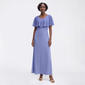 Petite Connected Apparel Sheer Ruffle Overlay Evening Gown - image 1