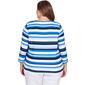 Plus Size Ruby Rd. Blue Horizon 3/4 Sleeve Yarn Dye Stripe Tee - image 2