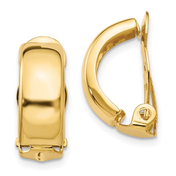 Gold Classics(tm) 14k Non-Pierced 18x6mm Polished Earrings - image 