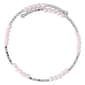 Athra Fine Silver Plated Simulated Pink Pearl & Crystal Bracelet - image 2