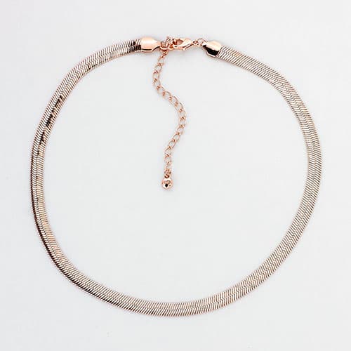 Wearable Art Rose Gold Herringbone Chain Necklace