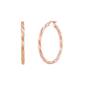 Gold Classics&#8482; Rose Gold Diamond Cut Twist Tube Hoop Earrings - image 4