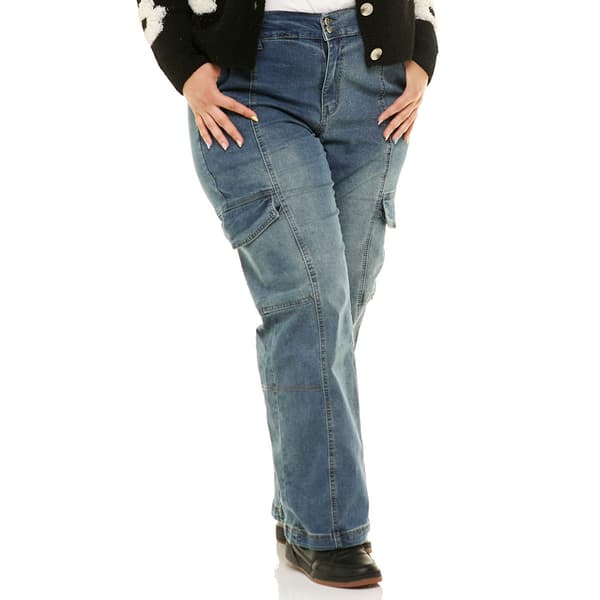 Juniors Plus YMI(R) Elastic Waist Straight Leg Cargo Pants