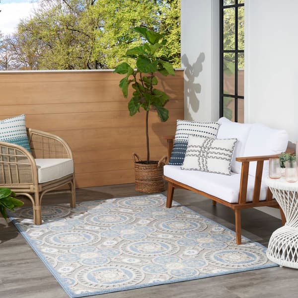 Nourison Aloha Tile Pattern Indoor/Outdoor Area Rug
