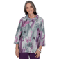 Petite Alfred Dunner Vail Floral Brushstroke Cowl Neck Blouse - image 1