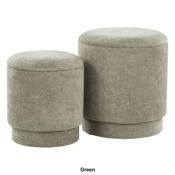 LumiSource Upholstered Contemporary Ottoman Set