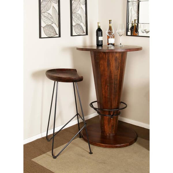 9th & Pike® Rustic Brown Metal Backless Bar Stool