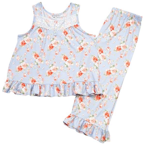 Womens Elizabeth & Nicole Sleeveless Floral Ruffle Tank Set - image 