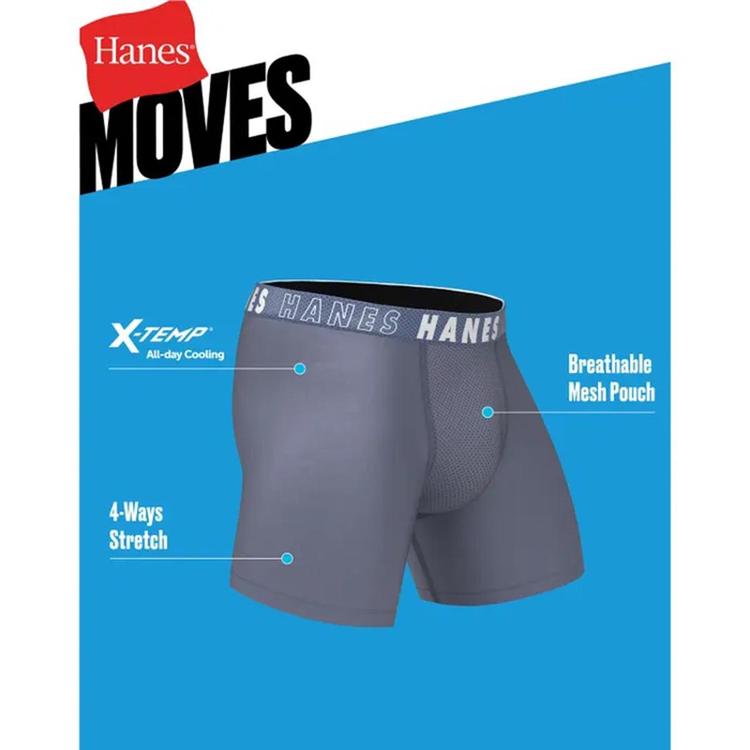 Boys Hanes® 5pk. Breathable Boxer Briefs - Navy/Grey