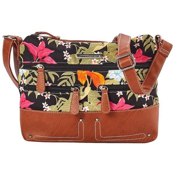 Stone Mountain Tropic Garden Canvas Hobo - image 