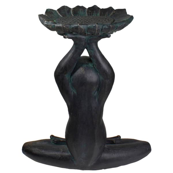 Northlight Seasonal Yoga Frog with Bird Feeder Garden Statue