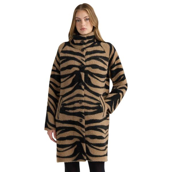 Womens NVLT Eyelash Strand Zebra Coatigan