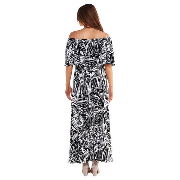 Plus Size Ellen Weaver Off-The-Shoulder Puff Maxi Dress