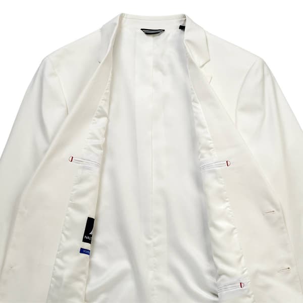 Mens Nautica Poly Cotton Solid Suit Jacket &#8211; White