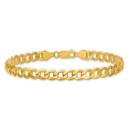 Gold Plated over Sterling Silver Beveled Curb Chain Bracelet