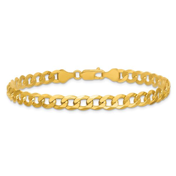 Gold Plated over Sterling Silver Beveled Curb Chain Bracelet
