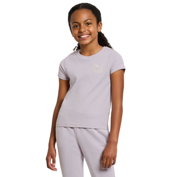 Girls &#40;7-16&#41; Puma&#40;R&#41; Short Sleeve Embroidered Rib Baby Tee - image 