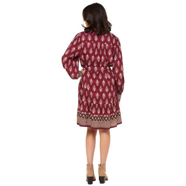 Womens Figueroa & Flower Long Sleeve Medallion Shirtdress