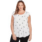 Plus Women''s Dragon Fly Cap Sleeve Top - image 1