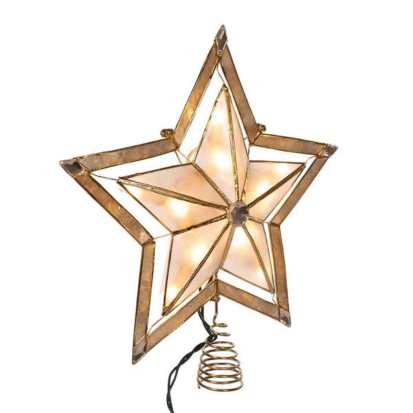 Kurt Adler 5-Point Large Star w/ Smoke Capiz Treetop