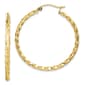 Gold Classics(tm) 10kt. Twisted Diamond Cut 35mm Hoop Earrings - image 1
