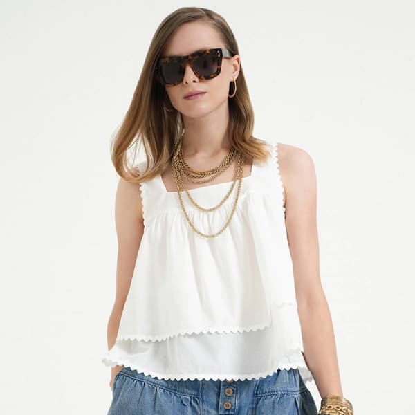 Womens MNK Sleeveless Square Neck Woven Blouse - image 