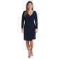 Petite MSK Long Sleeve Rhinestone Trim ITY Side Ruched Dress - image 1