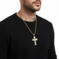 Mens Iron Saints Our Father Prayer Spinner Cross Chain Necklace - image 3