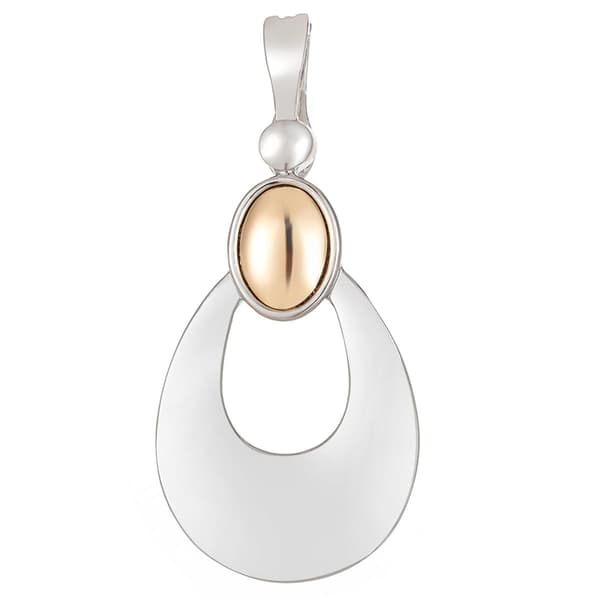 Wearable Art Two-Tone Open Teardrop Enhancer Pendant - image 