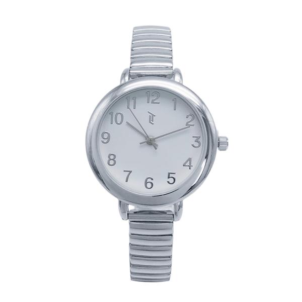 Womens Silver-Tone Watch with Silver Stretch Bracelet - LWLTBV-11 - image 
