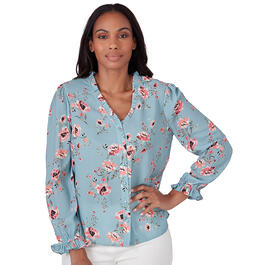 Womens Emaline St. Kitts Printed 3/4 Sleeve Floral Printed Blouse