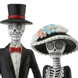 National Tree 13in. Outfitted Skeleton Couple Figurines