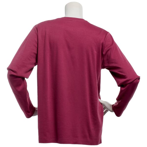 Womens Hasting & Smith Solid Long Sleeve V-Neck Tee
