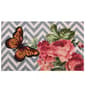 Northlight Seasonal Rose with a Butterfly Chevron Spring Doormat - image 1