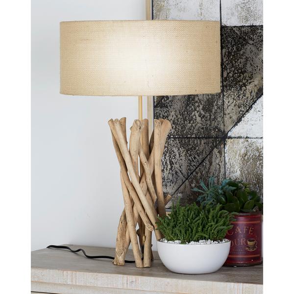 9th & Pike® Beige Wood Rustic Table Lamp