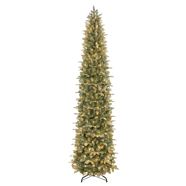 Puleo International 9ft. LED Yardley Spruce Pencil Christmas Tree - image 
