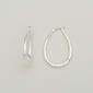 Napier Silver-Tone Oval Tubular Hoop Earrings - image 1
