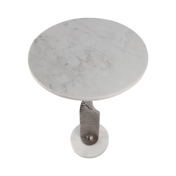 Sagebrook Home Twisted Marble Top Accent Table