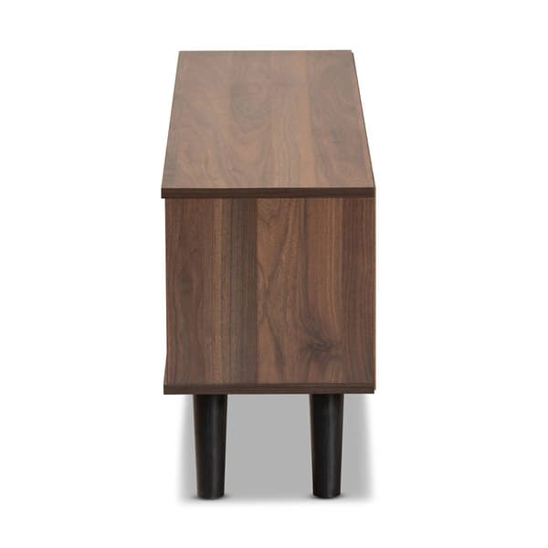 Baxton Studio Mallory Two-Tone Walnut Brown Finish Wood TV Stand