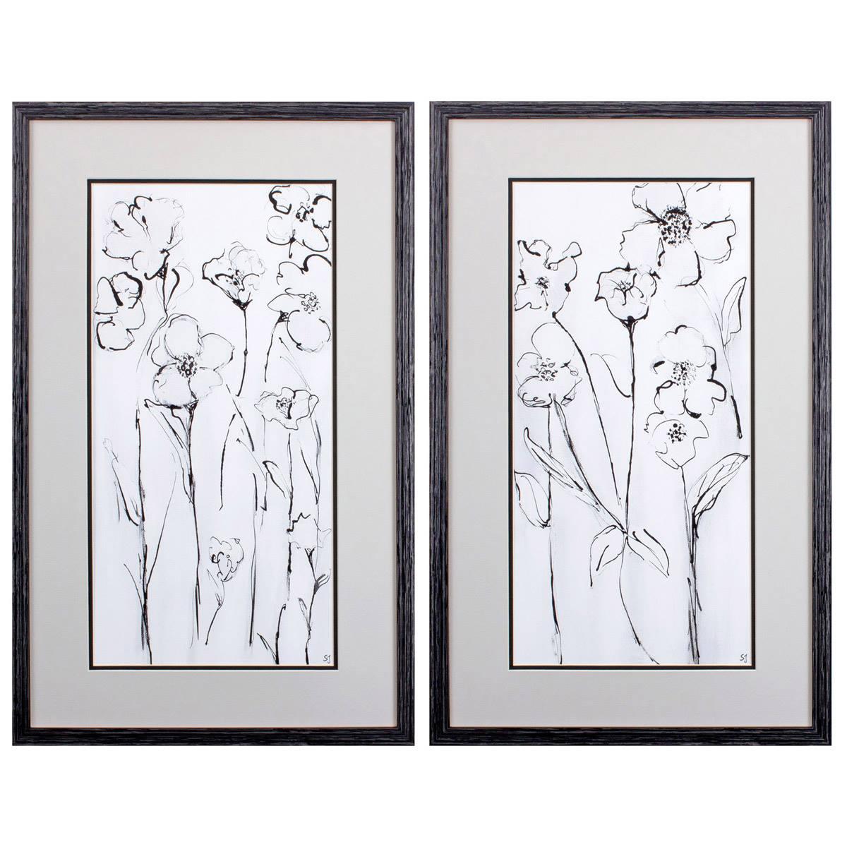 Paragon 2pc. Sketchy Wildflowers Wall Art