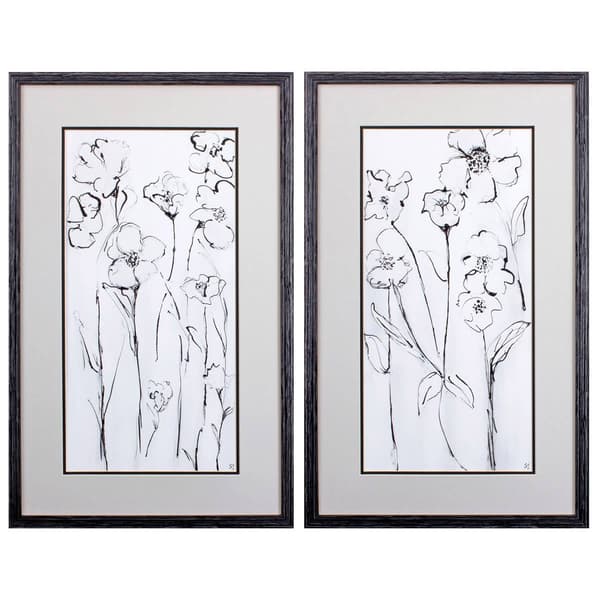 Propac Images&#40;R&#41; 2pc. Sketchy Wildflowers Wall Art - image 