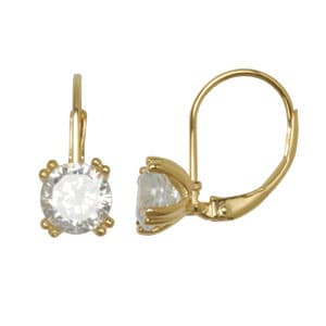 18kt. Gold Plated /Sterling Silver CZ Earrings