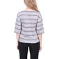 Petite NY Collection Elbow Sleeve Hacci Stripe Tee - image 2