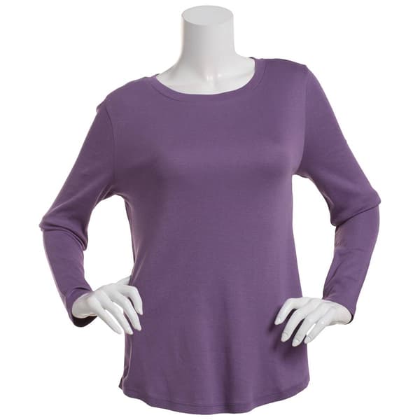 Womens Architect® Long Sleeve Solid Crew Neck Tee w/Rounded Hem