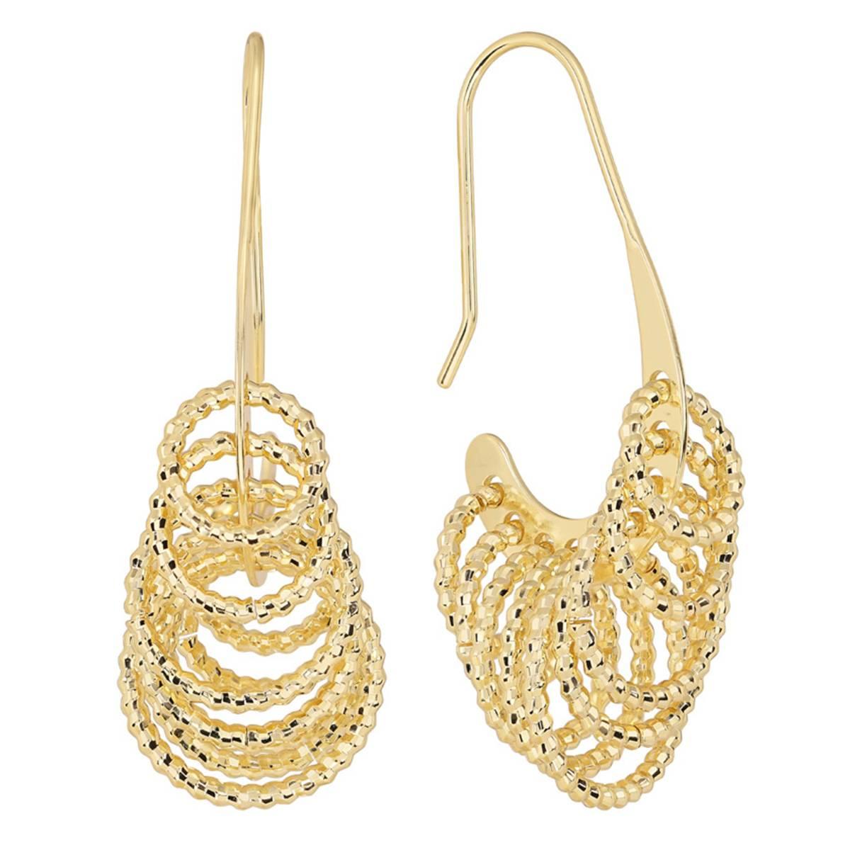 Athra Gold Over Brass Diamond-Cut Open Circle J-Hoop Earrings