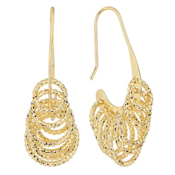 Athra Gold Over Brass Diamond-Cut Open Circle J-Hoop Earrings - image 