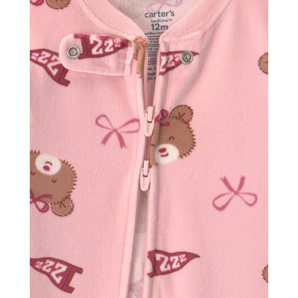 Baby Girl (12-24M) Carter''s® Bears & Bows Footed Pajamas