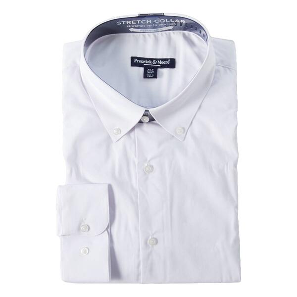 Mens Big & Tall Preswick & Moore Stretch Dress Shirt - White - image 