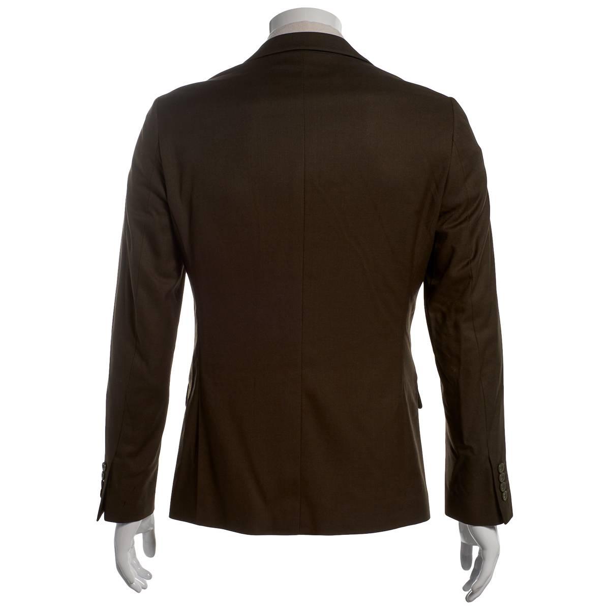 Mens Paisley & Gray Solid Notch Jacket - Army Green